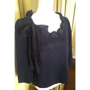 St. John Scarf Neck Sweater M
